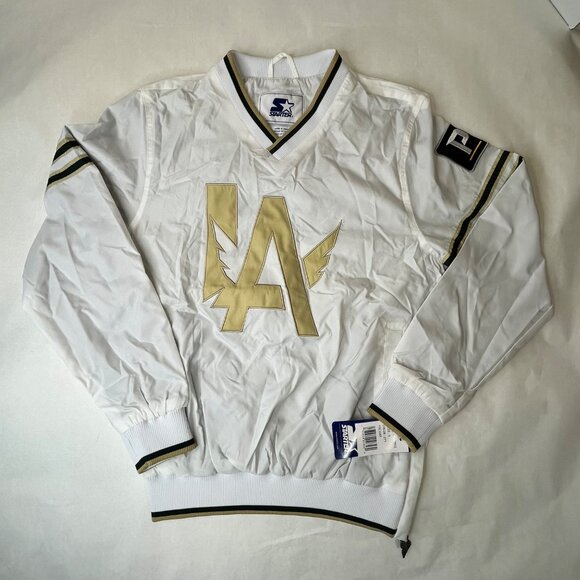 Starter Los Angeles White Gold Pullover Windbreaker Jacket Men’s SMall - Picture 2 of 9